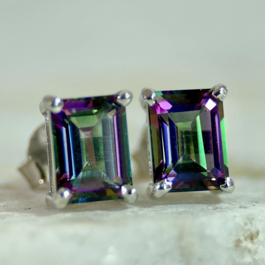 [ETSY-4402223003] November Birthstone Topaz Stud Earrings | Sterling Silver | Handmade Gift for Her